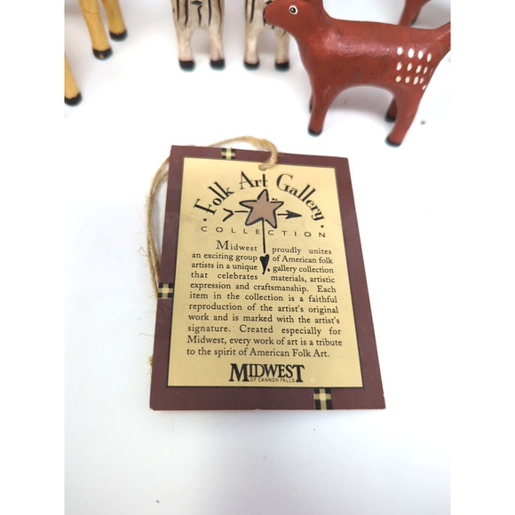 Randy Tate Noah's Ark wooden set 8 animals carvings folk art collection - Picture 8 of 15